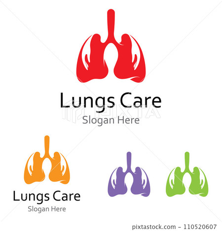 Lungs health and lungs care logo icon vector design illustration template 110520607