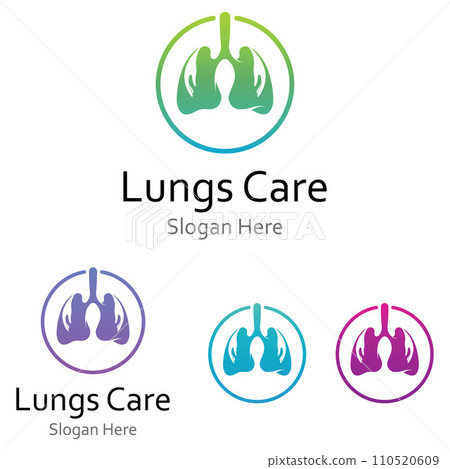 Lungs health and lungs care logo icon vector design illustration template 110520609