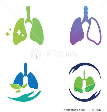 Lungs health and lungs care logo icon vector design illustration template 110520610