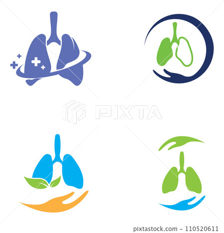 Lungs health and lungs care logo icon vector design illustration template 110520611