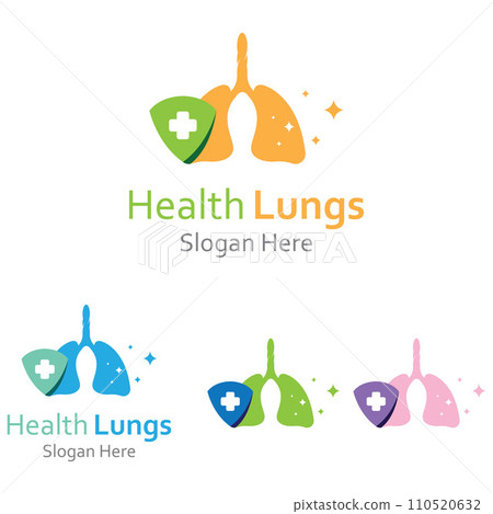 Lungs health and lungs care logo vector design, lungs logo illustration template. 110520632
