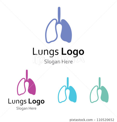 Lungs health and lungs care logo vector design, lungs logo illustration template. Lungs health and lungs care logo vector design, lungs logo illustration template. 110520652