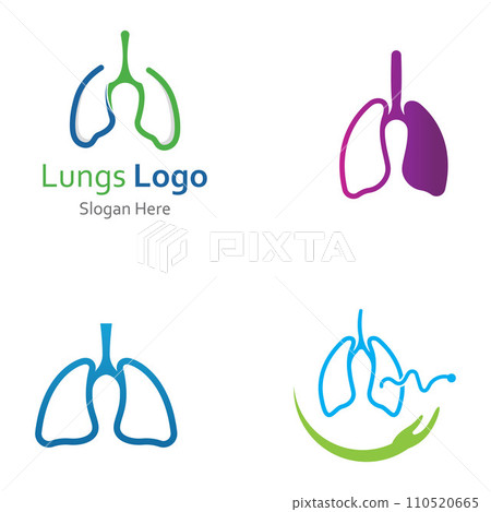 Lungs health and lungs care logo vector design, lungs logo illustration template. 110520665