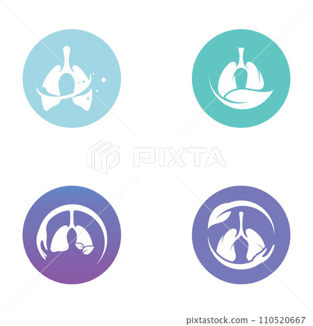 Lungs health and lungs care logo vector design, lungs logo illustration template. 110520667