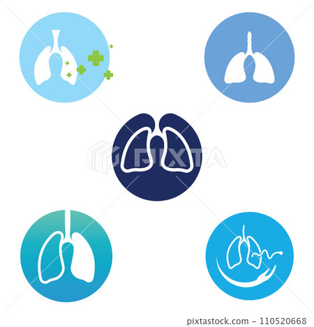 Lungs health and lungs care logo vector design, lungs logo illustration template. 110520668