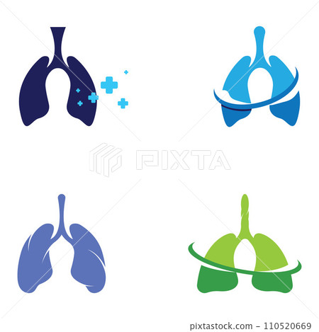 Lungs health and lungs care logo vector design, lungs logo illustration template. Lungs health and lungs care logo vector design, lungs logo illustration template. 110520669