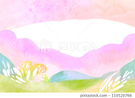 Flower frame material painted in watercolor Flower frame material painted in watercolor 110520766