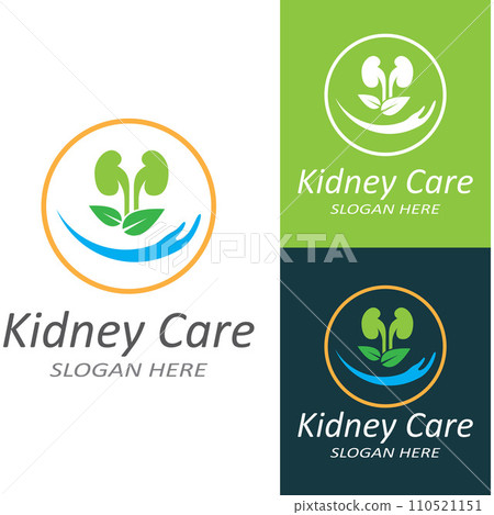Kidney health and kidney care logo using icon design concept vector illustration 110521151