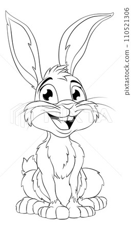 Easter Bunny Coloring Rabbit Outline Cartoon Easter Bunny Coloring Rabbit Outline Cartoon 110521306