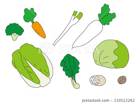 Hand drawn illustration set of winter vegetables Hand drawn illustration set of winter vegetables 110522262
