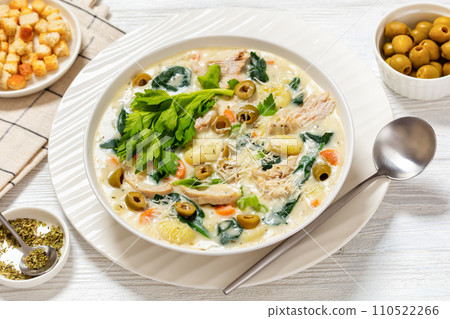 gnocchi zuppa toscana, italian creamy chicken soup 110522266