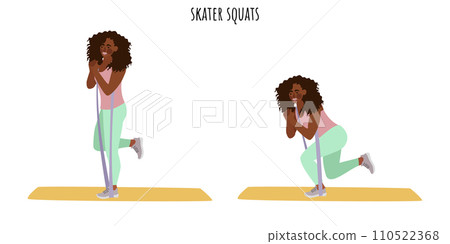 Young woman doing skater squats exercise 110522368
