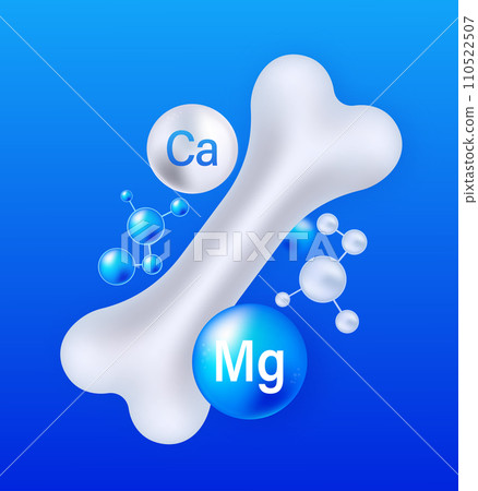 Bone Health: Calcium and Magnesium Molecular Importance Illustrated in a Vector Graphic Bone Health: Calcium and Magnesium Molecular Importance Illustrated in a Vector Graphic 110522507