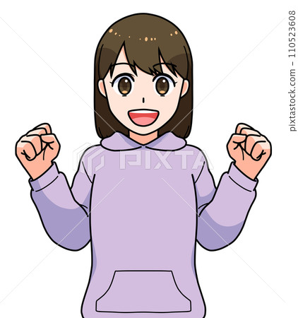 Girl student with guts pose 110523608