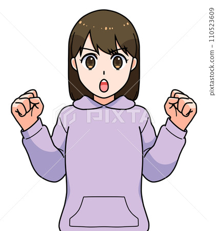 Girl student with guts pose 110523609