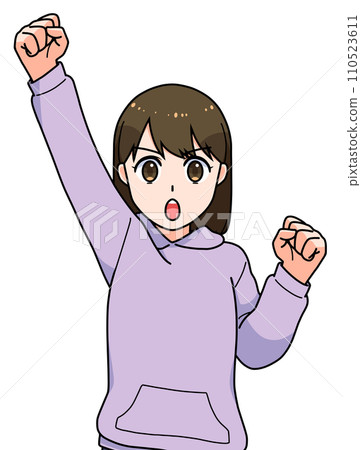 Girl student with guts pose 110523611