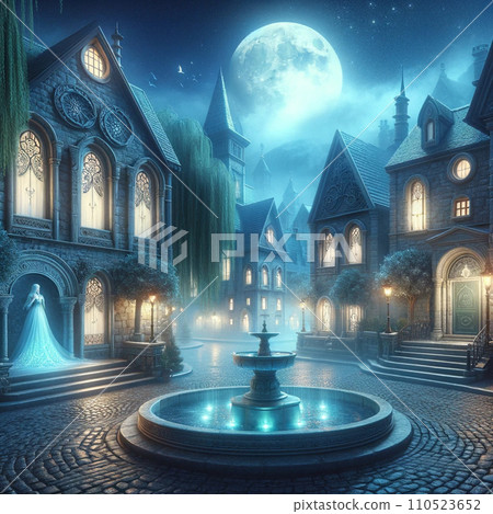 月夜霧濛濛的噴泉城 110523652