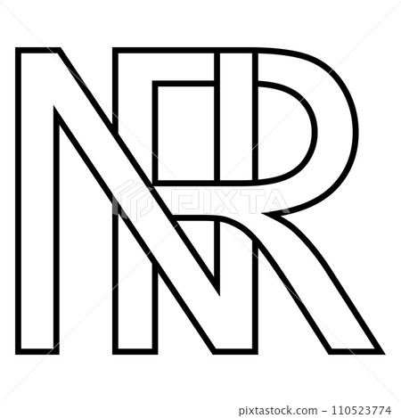 Logo sign nr rn icon double letters logotype n r 110523774