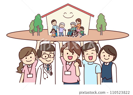 家庭醫療團隊成員為居住在社區的家庭提供支持 110523822