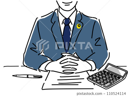 司法書士、稅務會計師、會計簡單線條畫雙手交叉 110524114
