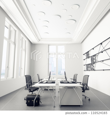 Modern office interior with white walls, 110524165