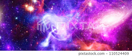 Beautiful night sky, star in the space. Collage on space, science and education items. Elements of this image furnished by NASA. 110524409