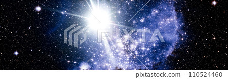 Nebula and open cluster of stars in the universe. Abstract astronomical galaxy. Elements of this image furnished by NASA. 110524460