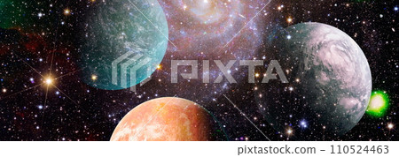 Nebula and open cluster of stars in the universe. Abstract astronomical galaxy. Elements of this image furnished by NASA. 110524463