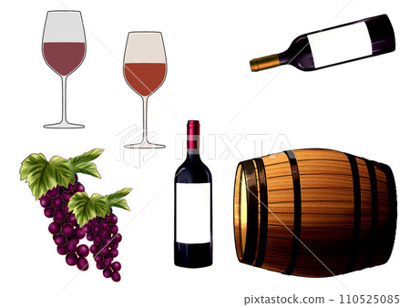 Wine illustration set Wine illustration set 110525085