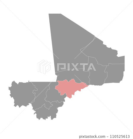 Mopti region map, administrative division of Mali. Vector illustration. 110525613