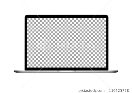 Device screen mock up. Laptop with transparent screen. realistic vector illustration Device screen mock up. Laptop with transparent screen. realistic vector illustration 110525728