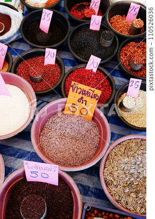 Thai market Chiang Mai various grains Thai market Chiang Mai various grains 110526036