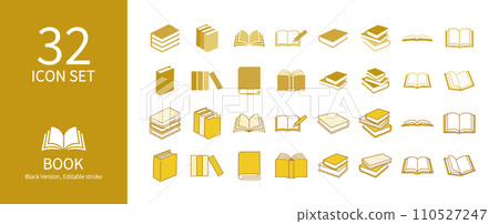Icon set related to studying and books Icon set related to studying and books 110527247