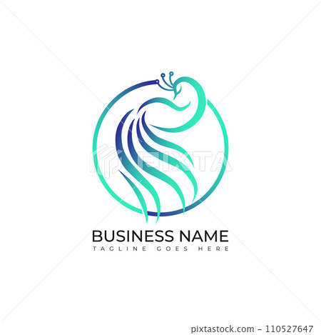 Peacock gradient color logo design 110527647