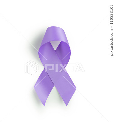 Lavender awareness ribbon isolated on white background Lavender awareness ribbon isolated on white background 110528103