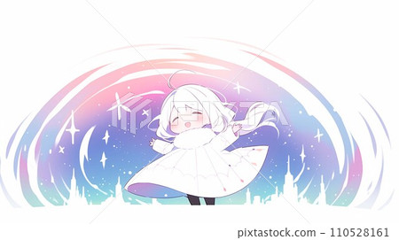 極光背景與女孩 110528161