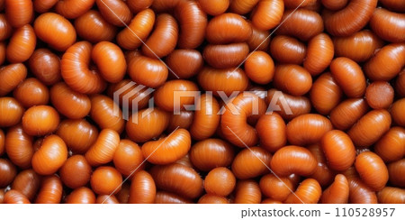 Seamless texture pattern and background of pile of worms. Insectophobia, vermiphobia and Scoleciphobia concept. AI 110528957