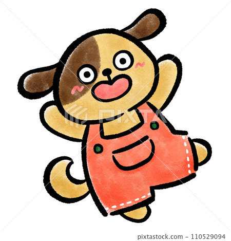 Cute dog character hand-drawn illustration material 110529094