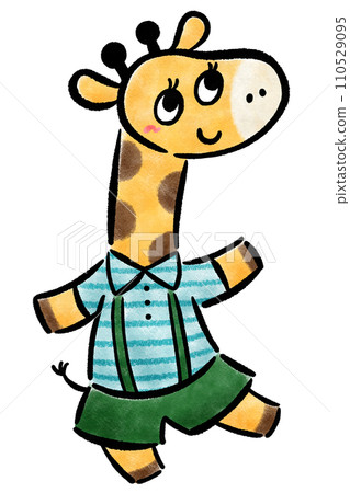 可愛的長頸鹿人物手繪插畫素材 可愛的長頸鹿人物手繪插畫素材 110529095