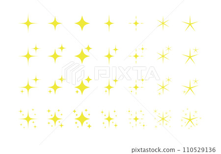 Yellow star glitter effect solid color set 110529136
