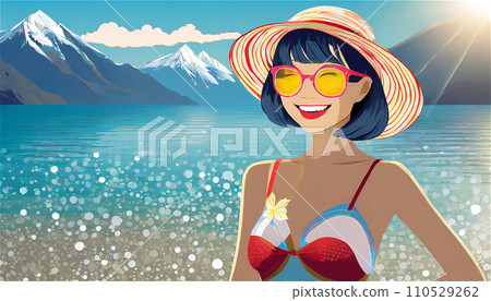 summer woman. AI images. summer woman. AI images. 110529262