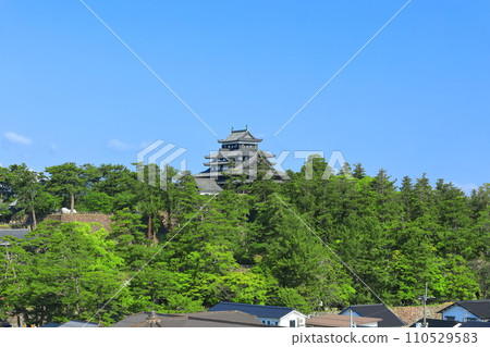 [Shimane Prefecture] Matsue Castle castle tower under clear skies (national treasure) 110529583