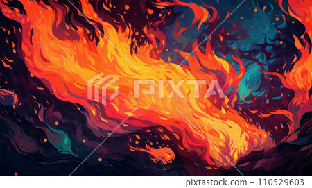 Hand drawn cartoon artistic burning flame pattern picture material Hand drawn cartoon artistic burning flame pattern picture material 110529603