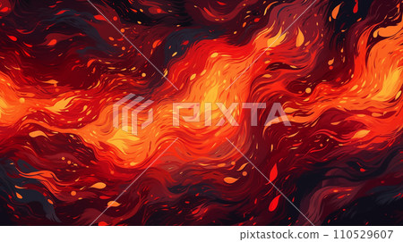 Hand drawn cartoon artistic burning flame pattern picture material 110529607