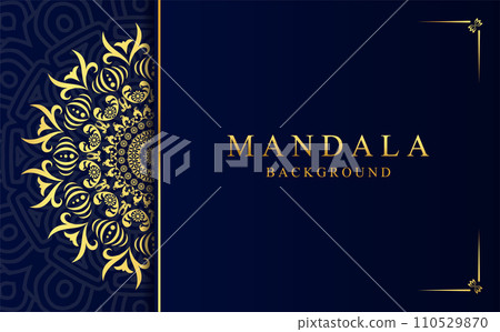 Luxury Arabic mandala design background in gold color Luxury Arabic mandala design background in gold color 110529870