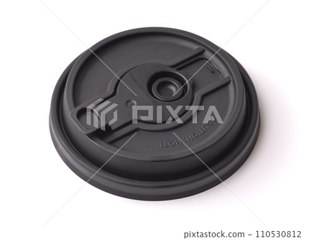 Black plastic takeaway coffee cap Black plastic takeaway coffee cap 110530812