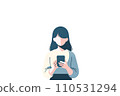 A woman using a smartphone 110531294