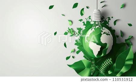 Eco Illumination: Papercut Harmony of Earth's Light 110531912