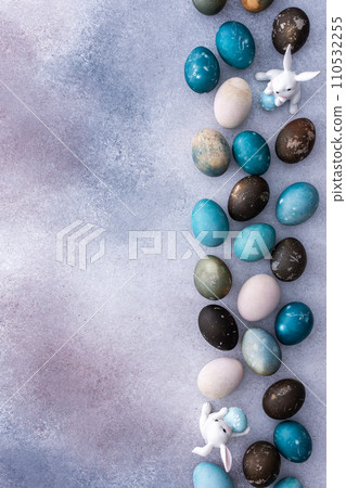 Easter eggs and cute bunnies Easter eggs and cute bunnies 110532255