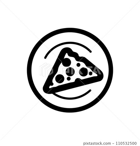 Pizza piece on plate icon 110532500